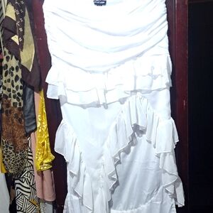 Elegant White Ruffled Halter Top